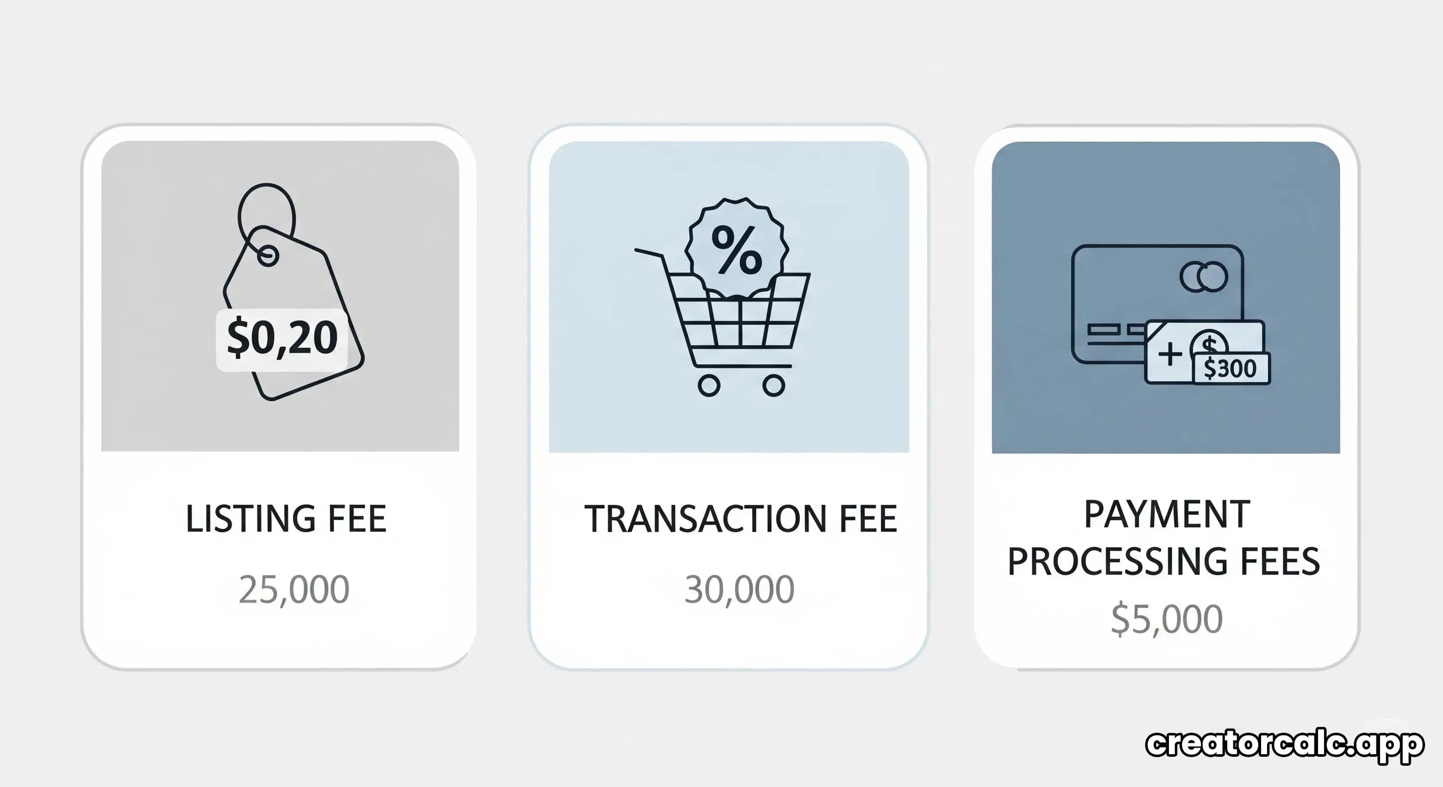 An infographic explaining the different types of Etsy fees.