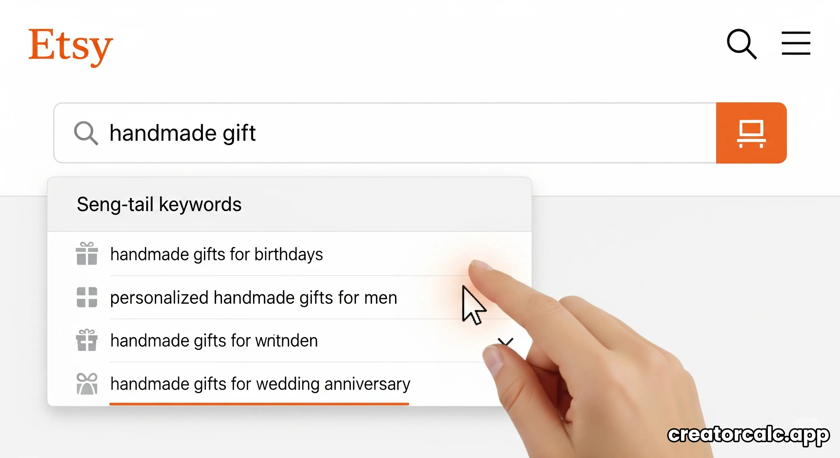 An example of an optimized Etsy product title for better SEO.