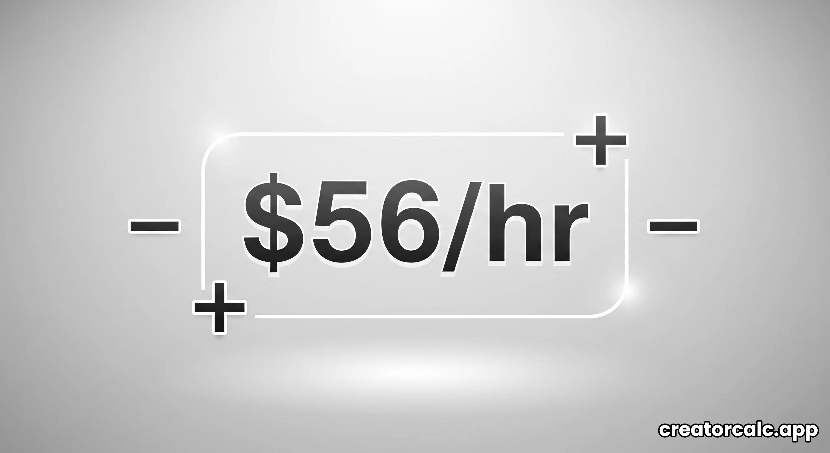 A large, clear number showing a calculated freelance hourly rate.