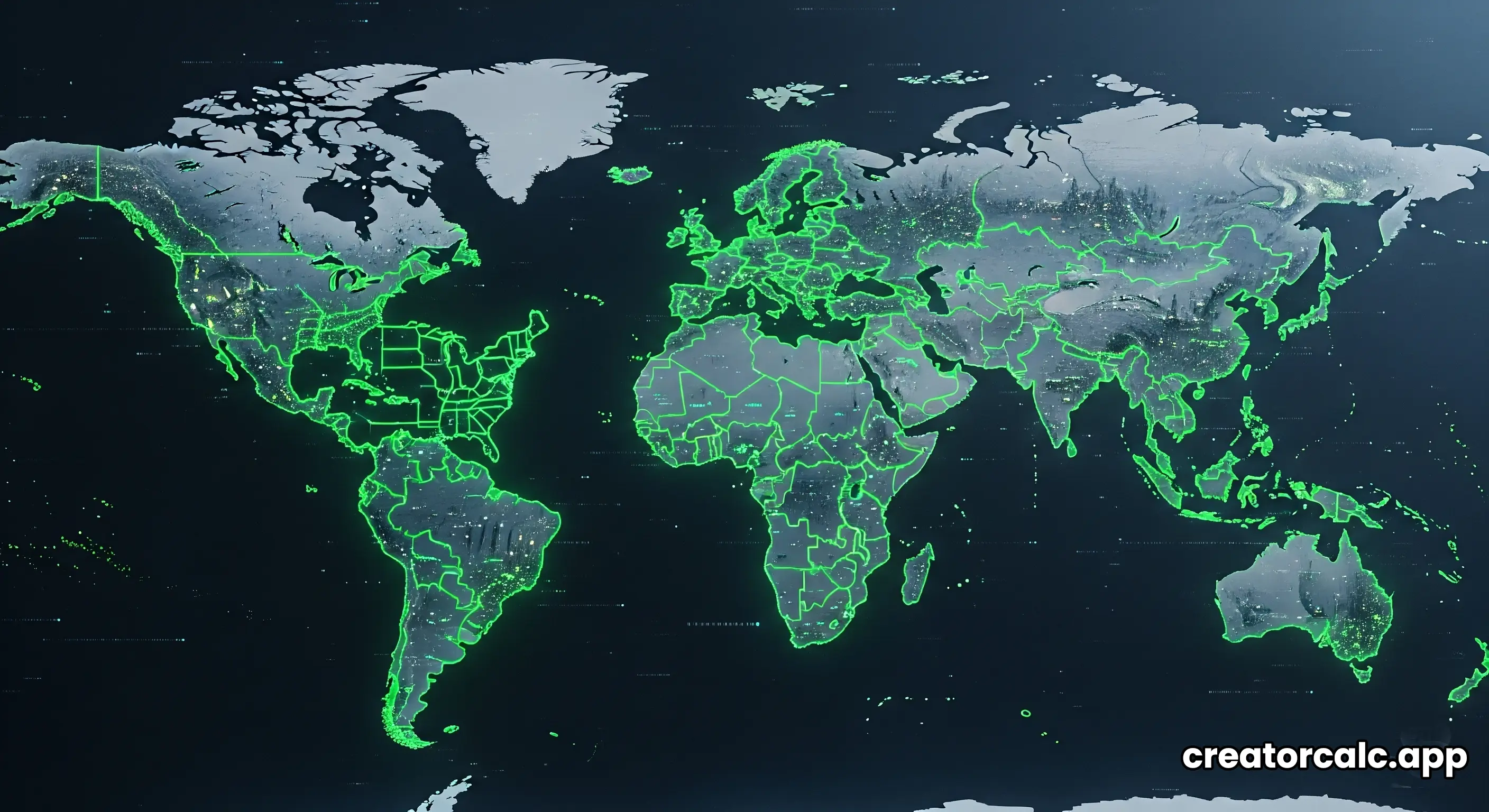 A world map highlighting countries with high YouTube RPM.