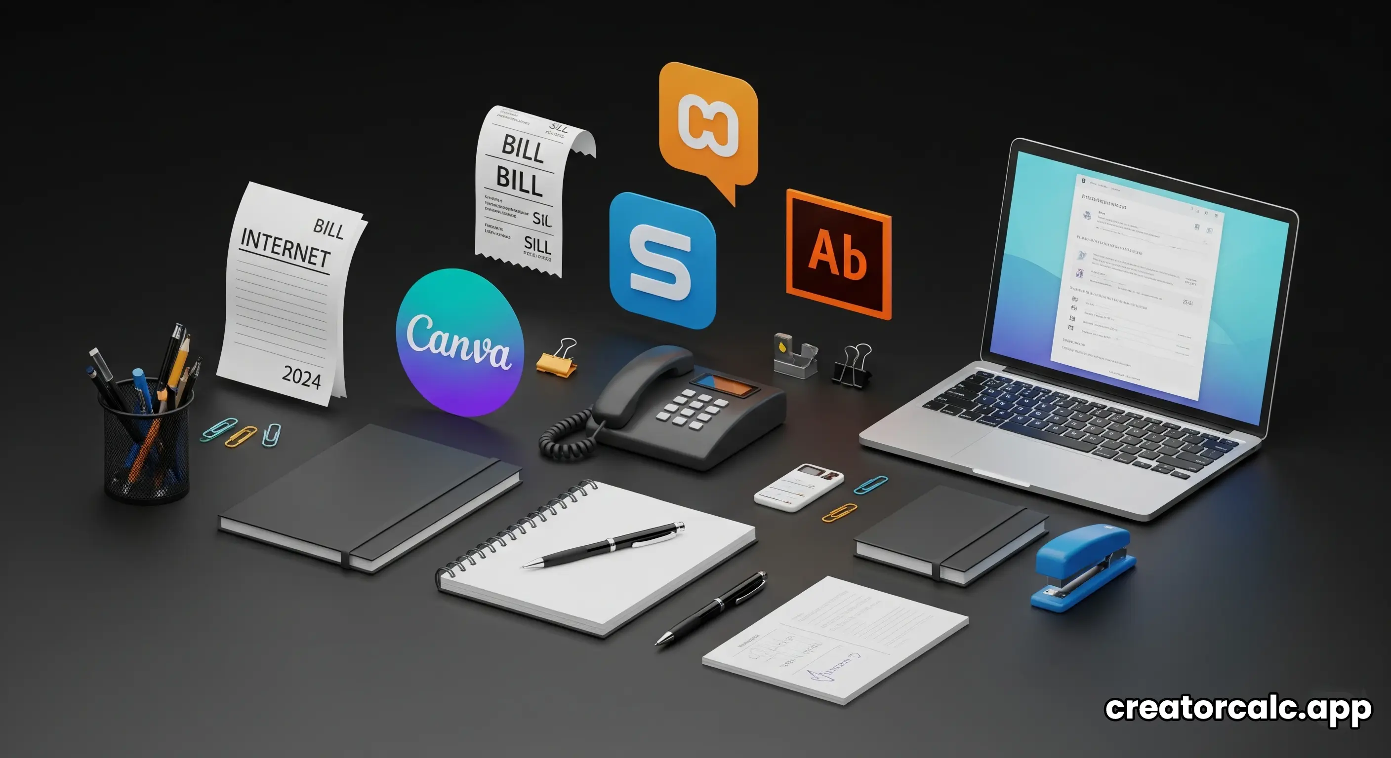 Icons of business expenses that Indian creators can claim for tax deductions.